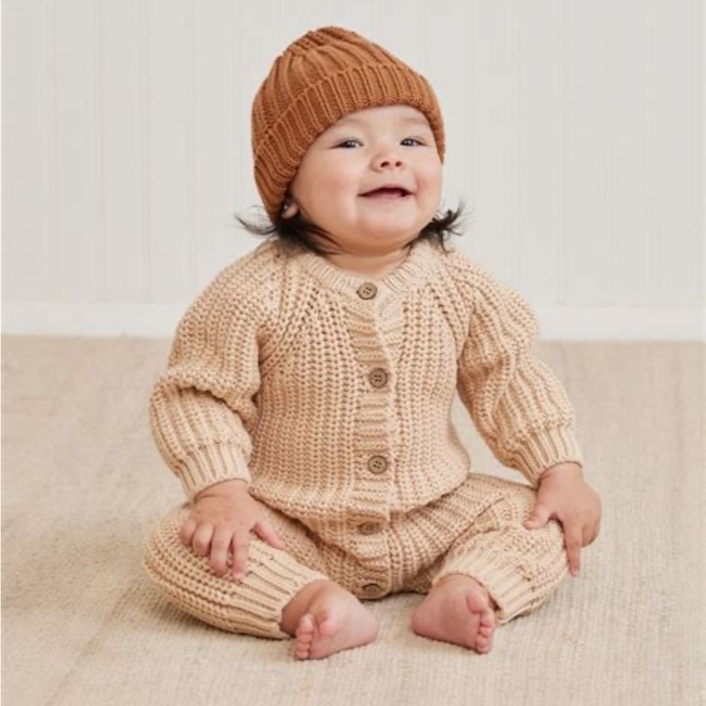 Quincy Mae - Chunky Knit Jumpsuit - Chocolate - Like New.